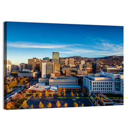 Salt Lake City Skyline at Golden Hour Wall Art