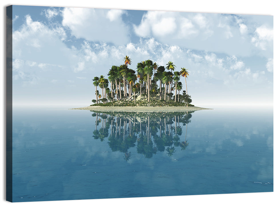 Tropical Island Mirror Reflection Wall Art