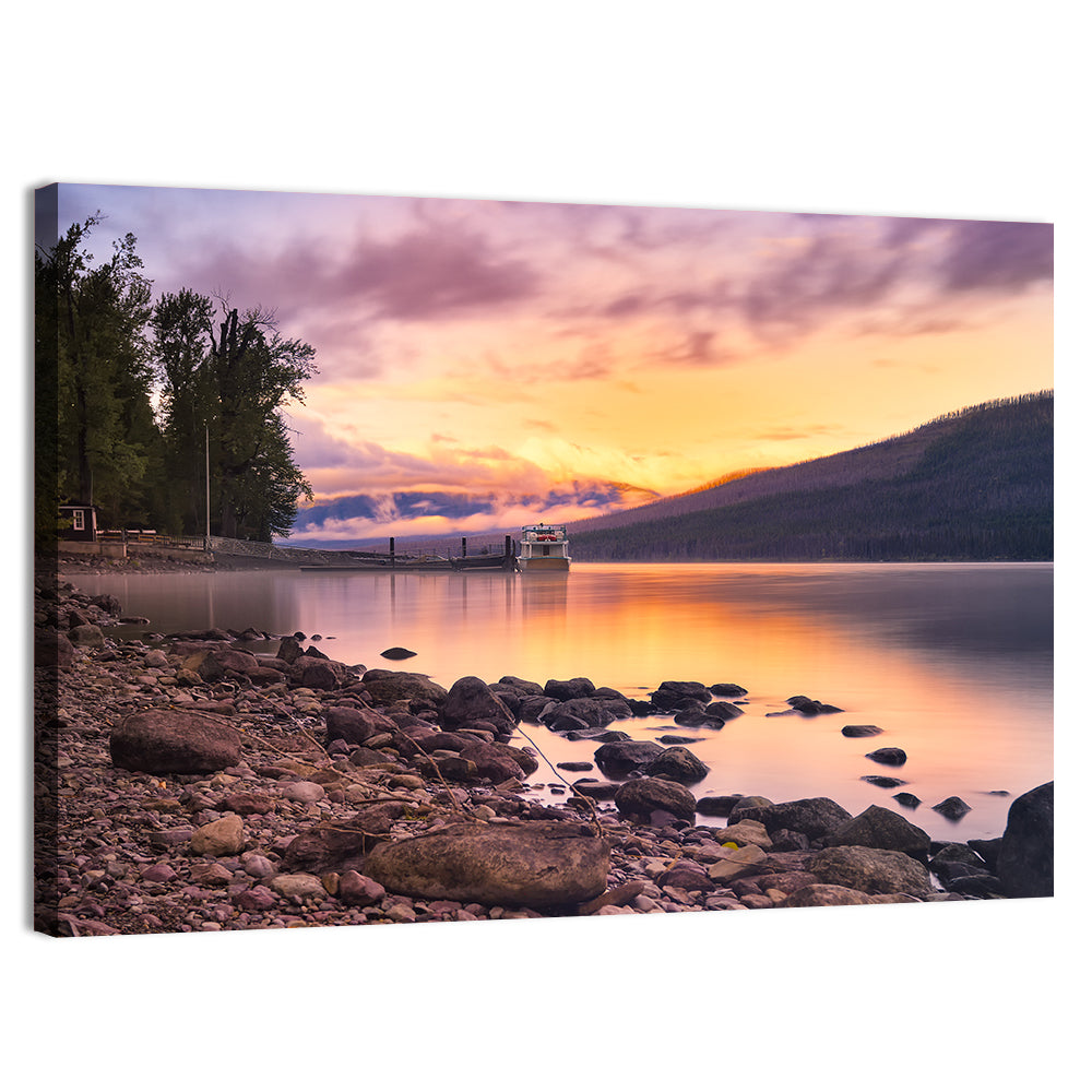 Lake Mcdonald Sunset Reflection Wall Art
