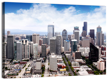 Aerial Seattle Skyline Cityscape Wall Art