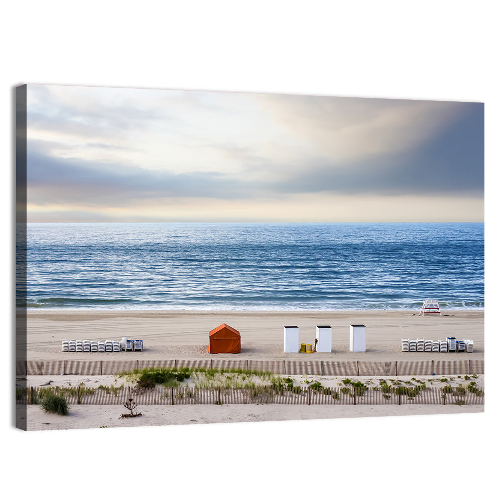 Cape May Beach Huts Wall Art, canvas print, landscape