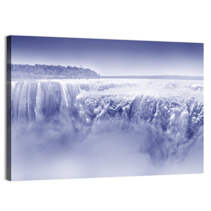 Iguazu Falls Blue Monochrome Wall Art