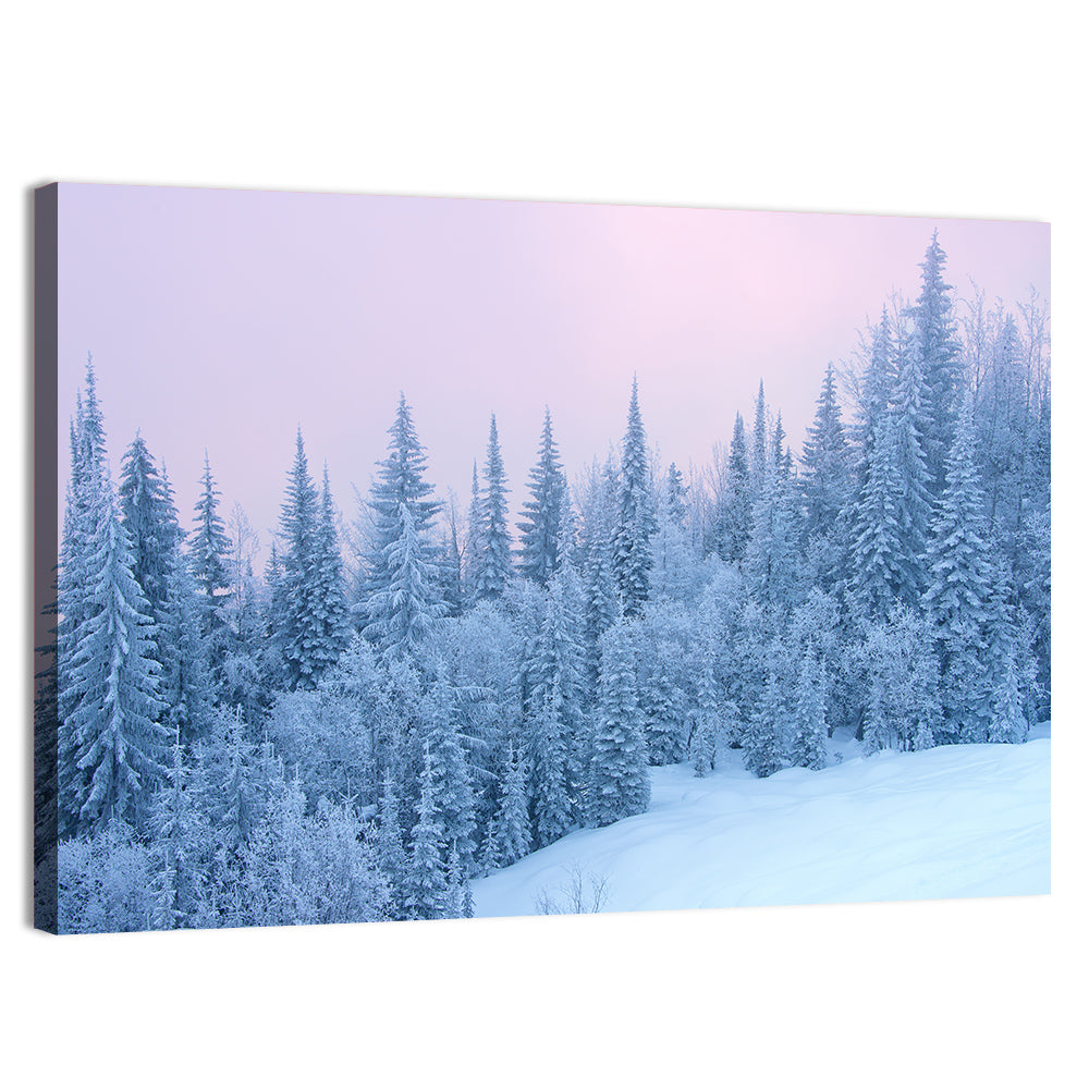 Snowy Winter Forest Wall Art, canvas print, landscape