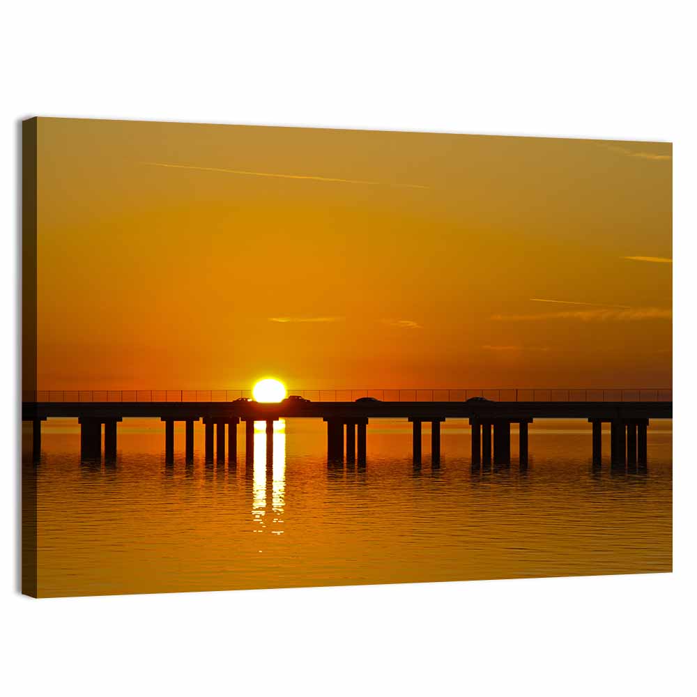 Lake Pontchartrain Causeway Sunset Wall Art