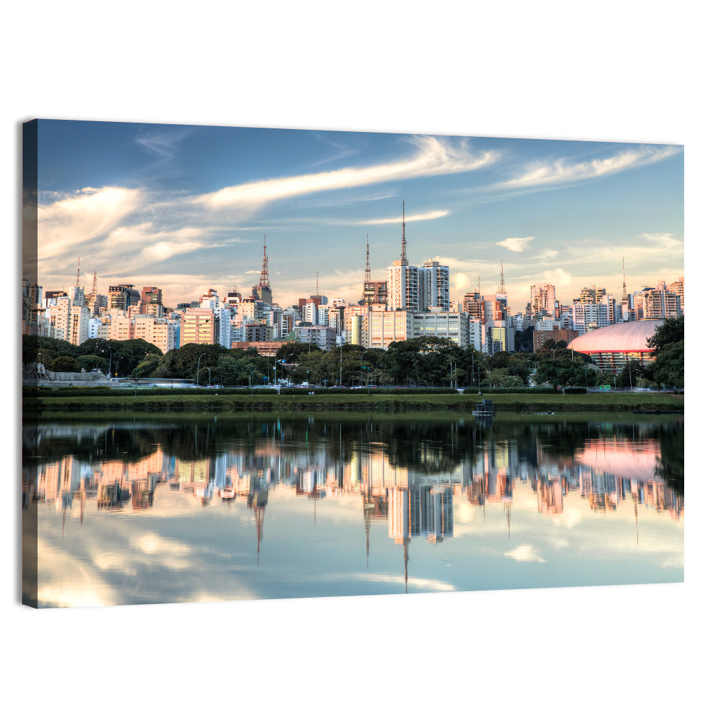 Ibirapuera Park Golden Hour Reflection Wall Art