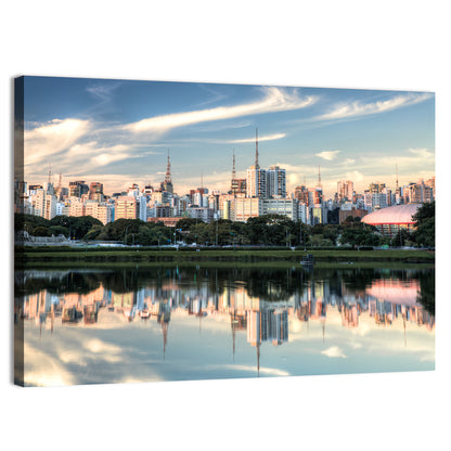 Ibirapuera Park Golden Hour Reflection Wall Art