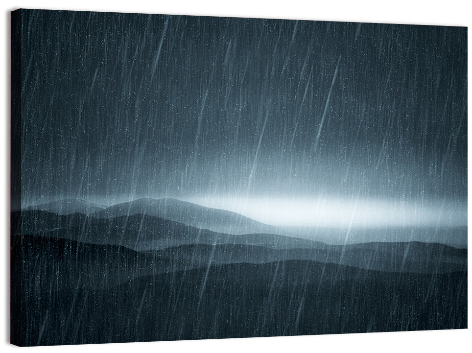 Rain Storm Over Mountains Wall Art, canvas print, landscape