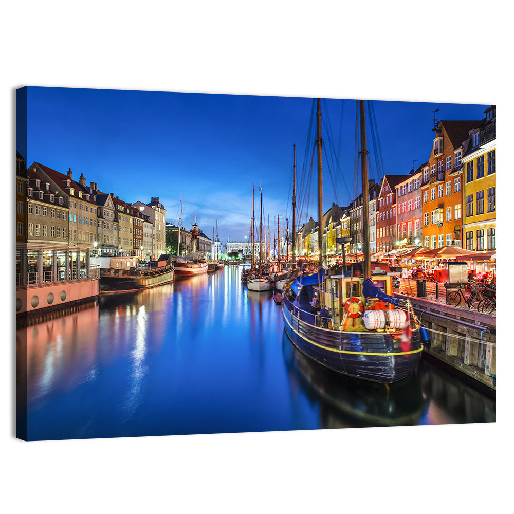 Nyhavn Canal at Dusk Wall Art, canvas print, landscape
