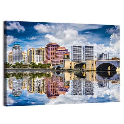 West Palm Beach Skyline Reflection Wall Art