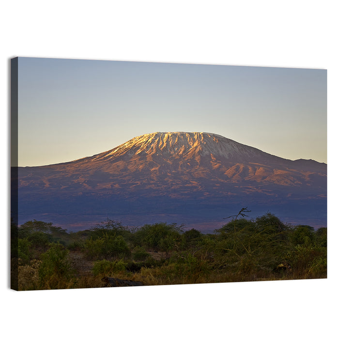 Mount Kilimanjaro Sunset Wall Art as a canvas print