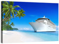 Cruise Ship Beside Tropical Beach Wall Art