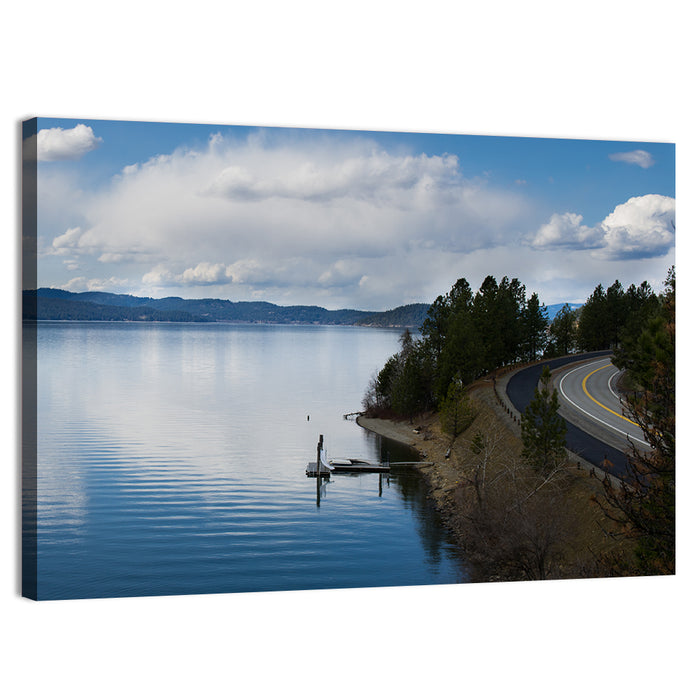 Coeur D'alene Lakeshore View Wall Art as a canvas print