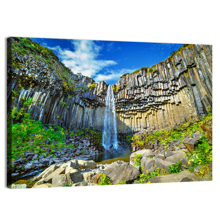 Svartifoss Basalt Falls Wall Art as a canvas print