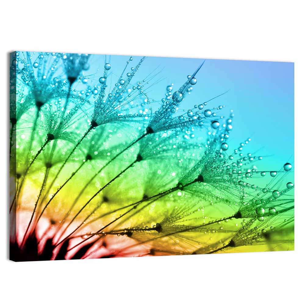 Dewy Dandelion Close-up Wall Art