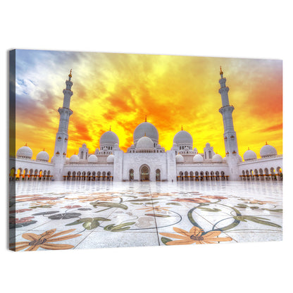 Sheikh Zayed Grand Mosque at Sunset Wall Art