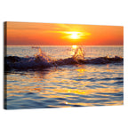 Lake Michigan Sunset Waves Wall Art