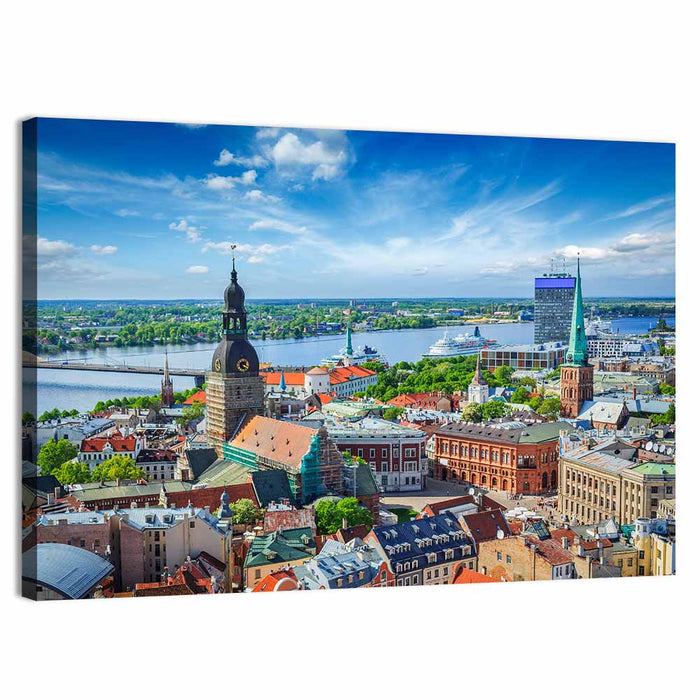 Riga Cityscape Wall Art as a canvas print