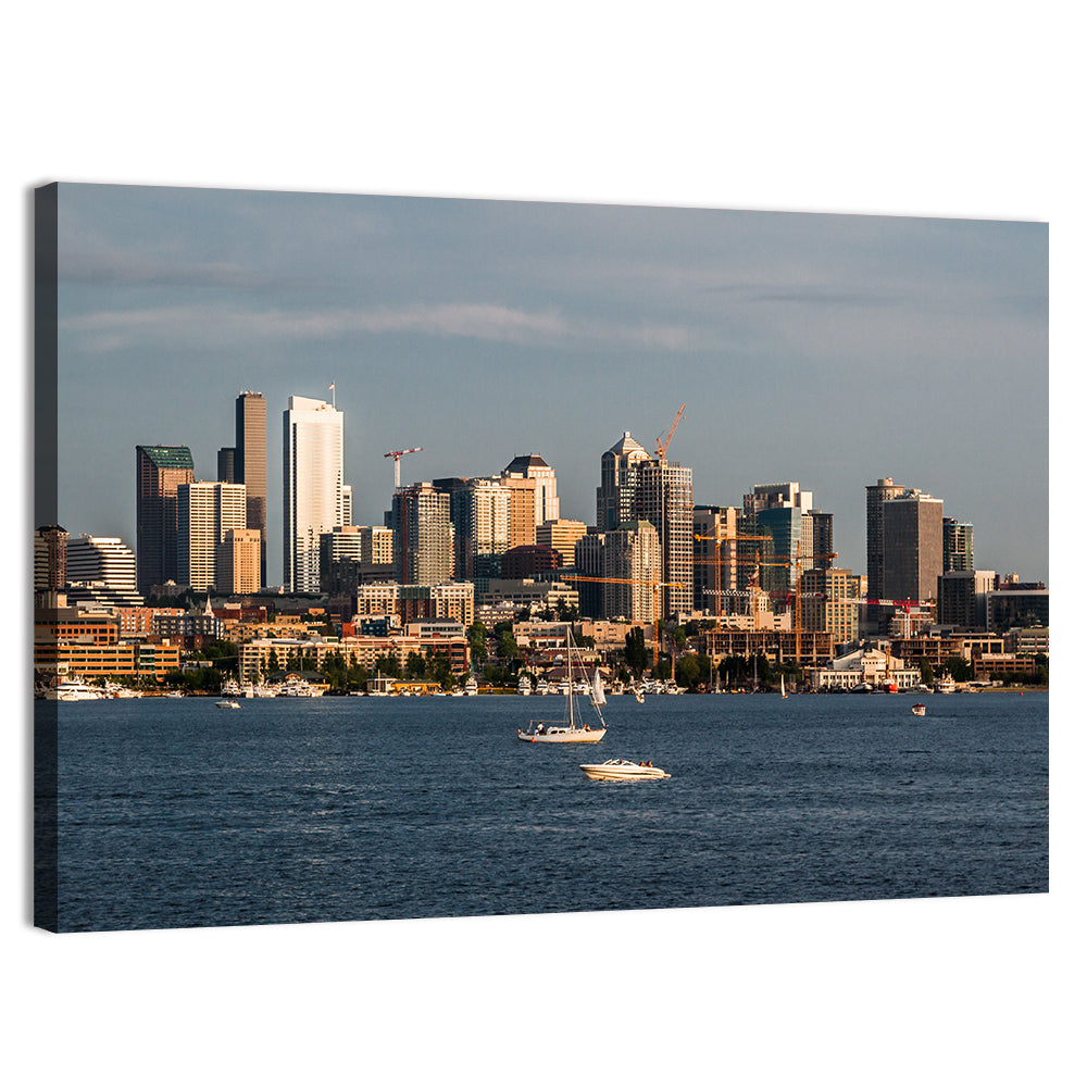 Seattle Skyline at Golden Hour Wall Art