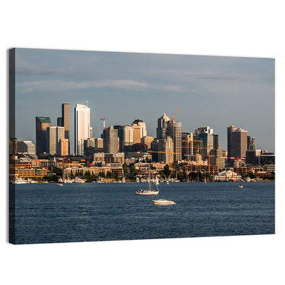 Seattle Skyline at Golden Hour Wall Art