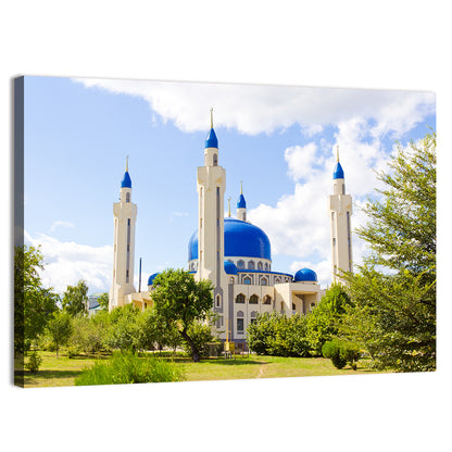Blue Domed Mosque with Golden Minarets Wall Art