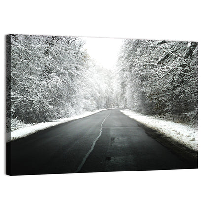 Glowing Winter Road Wall Art