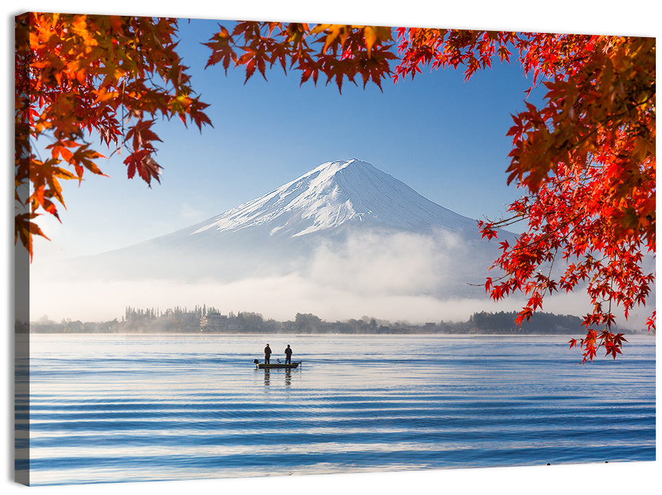 Mount Fuji Over Lake Kawaguchiko Wall Art, canvas print, landscape