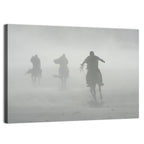 Silhouetted Horse Riders in Mist Wall Art