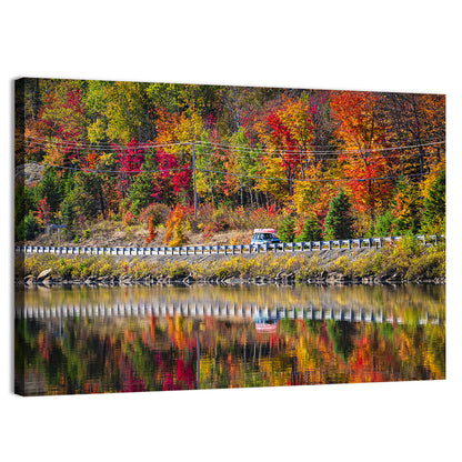Algonquin Highway 60 Autumn Reflection Wall Art