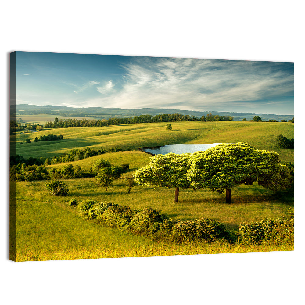 Rolling Hills with Pond Wall Art