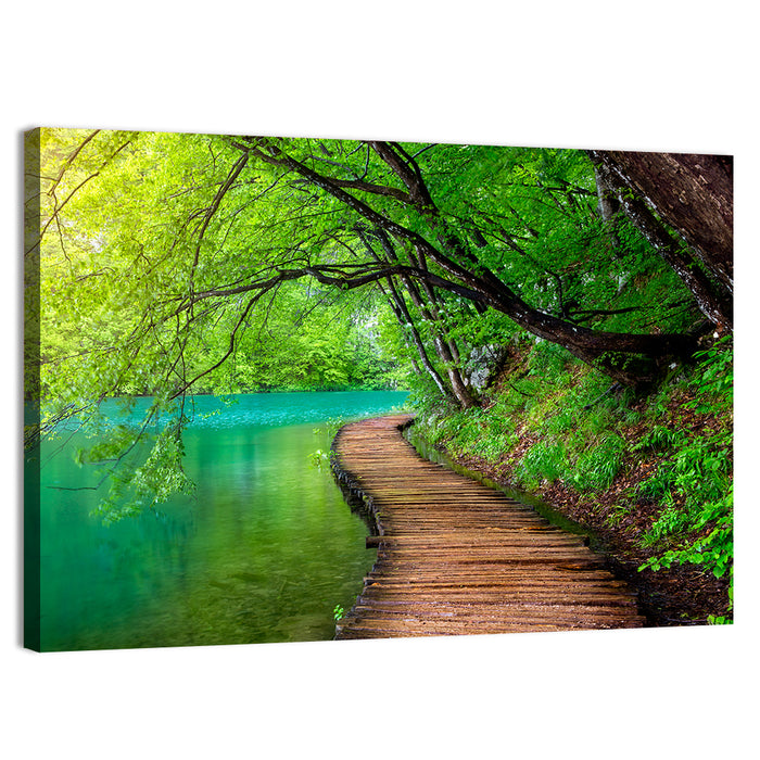Plitvice Lakes Boardwalk Wall Art as a canvas print