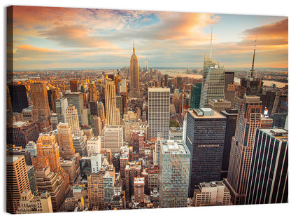 Midtown Manhattan Skyline at Sunset Wall Art