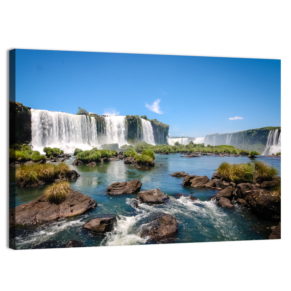 Iguazu River and Falls, Foz Do Iguaçu Wall Art, canvas print, landscape