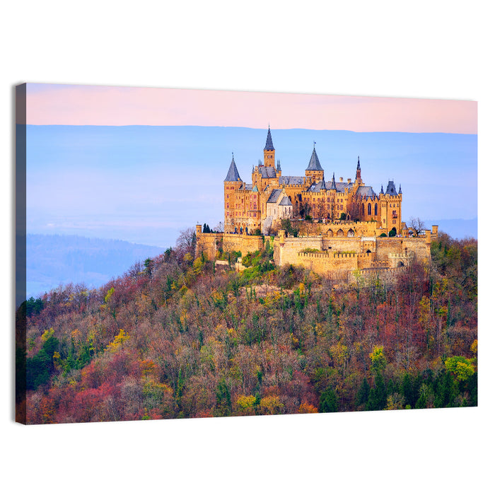 Hohenzollern Castle at Sunset Wall Art as a canvas print