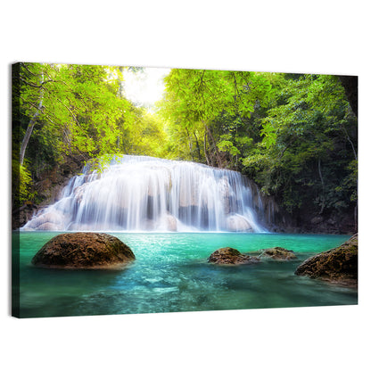Erawan Falls Turquoise Waterfall Wall Art