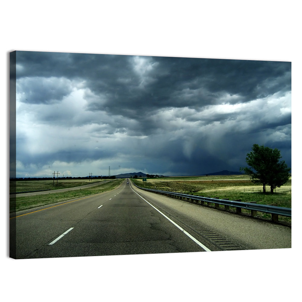 Stormy New Mexico Highway Wall Art, canvas print, landscape