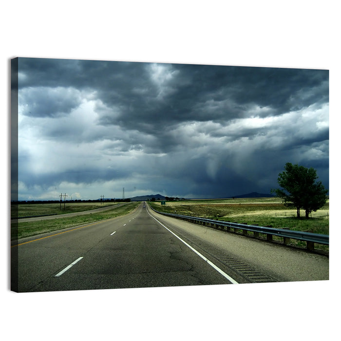 Stormy New Mexico Highway Wall Art as a canvas print