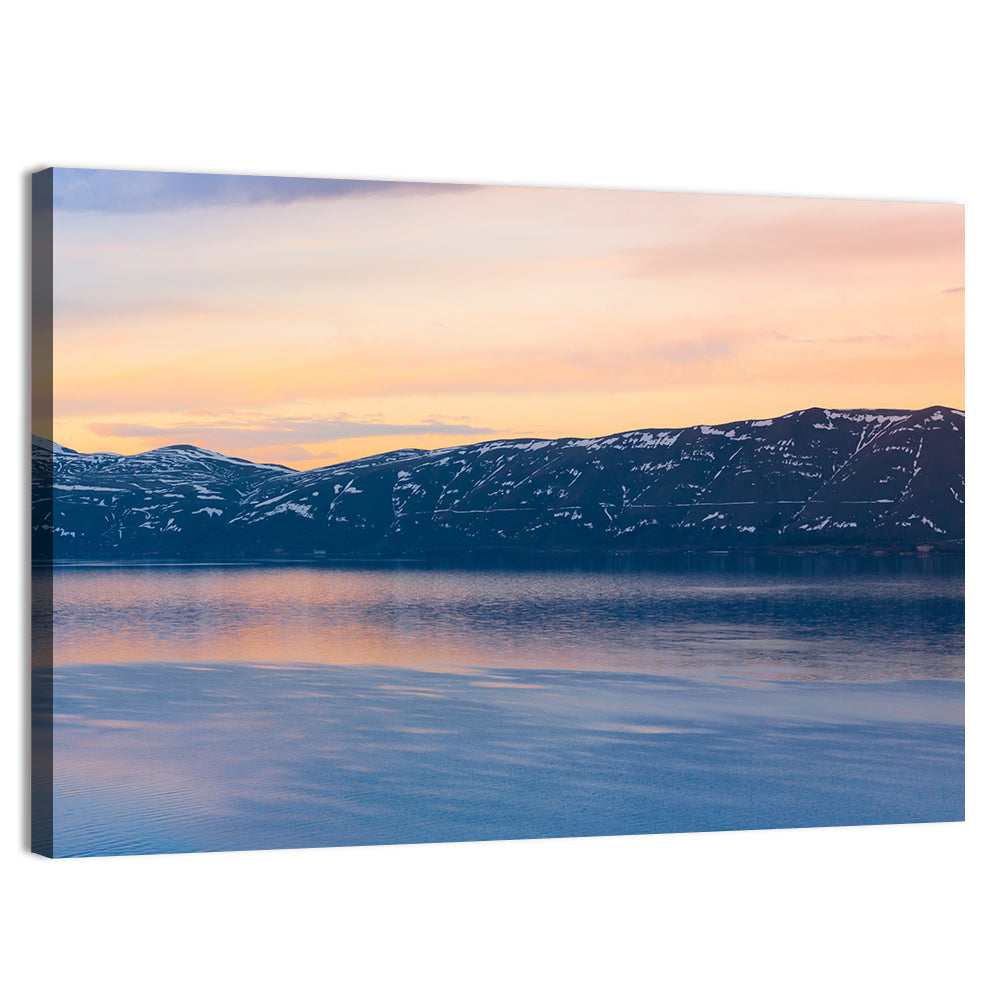 Lake Sevan Evening Reflection Wall Art, canvas print, landscape