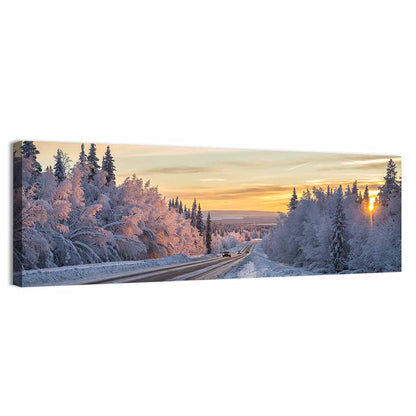 Winter Road at Sunset Wall Art