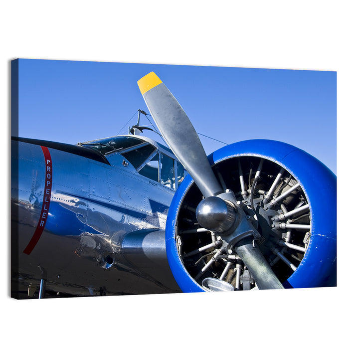 Vintage Radial Engine Close-up Wall Art as a canvas print