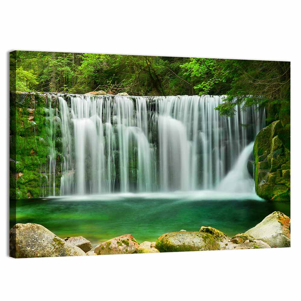 Lake Emerald Waterfall Wall Art