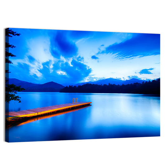 Lake Santeetlah Pier at Dusk Wall Art