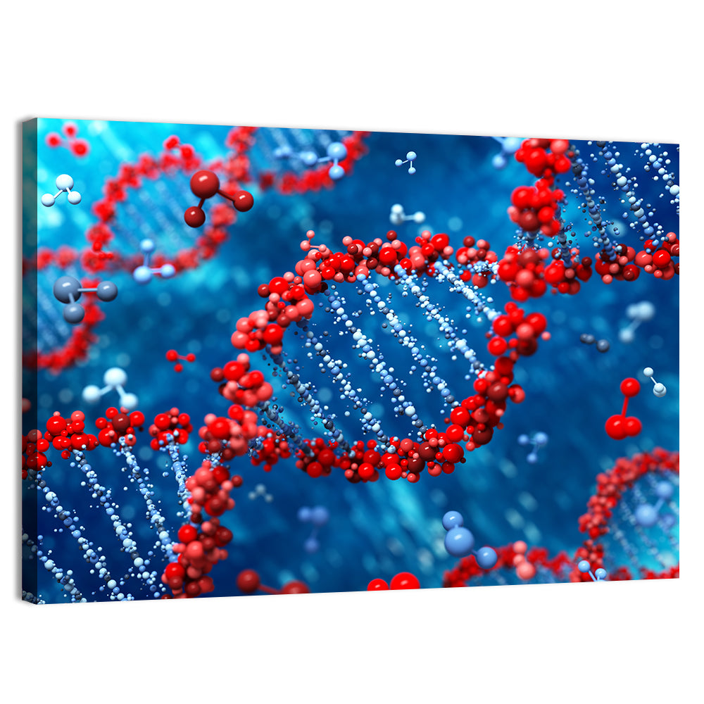 Glowing Dna Helix Wall Art