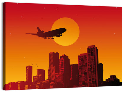 Tri Jet Sunset Skyline Wall Art