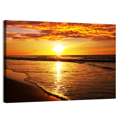Golden Thai Beach Sunset Wall Art