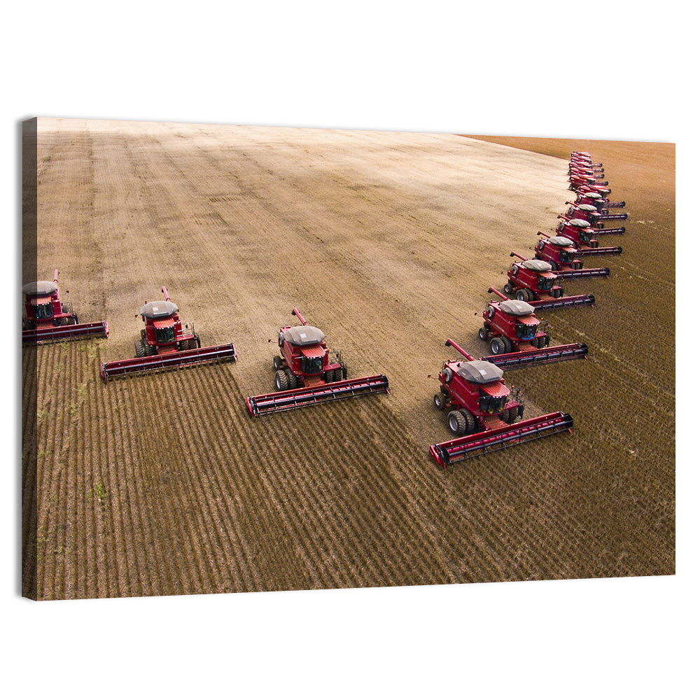 Aerial Soybean Harvest Wall Art