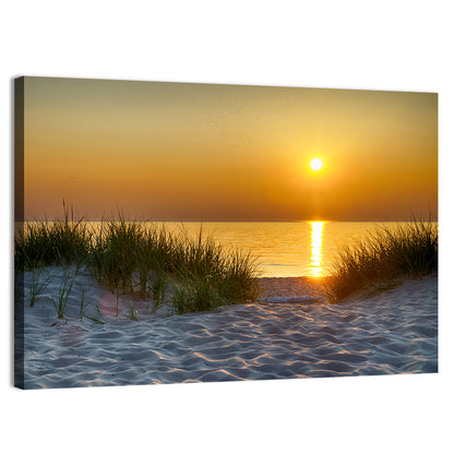 Lake Michigan Sunset Dunes Wall Art