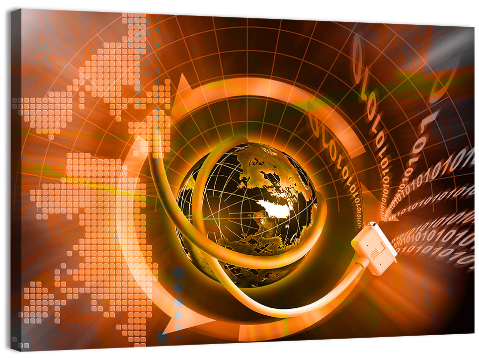 Digital Connectivity Globe Wall Art