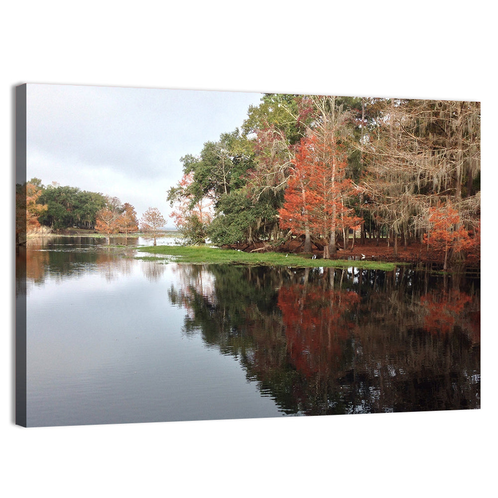 Autumn Lake Reflection Wall Art