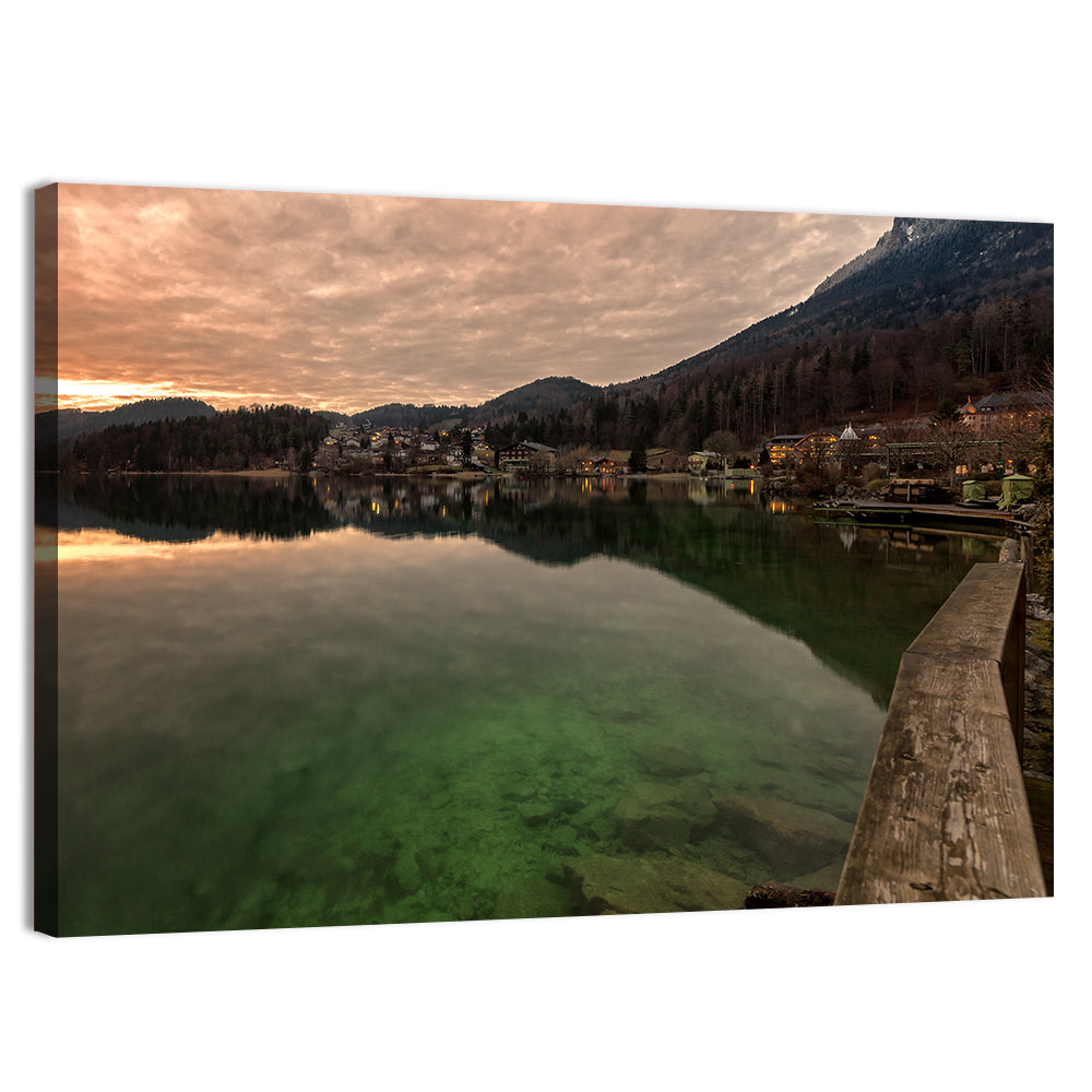 Fuschlsee Pier at Sunset Wall Art