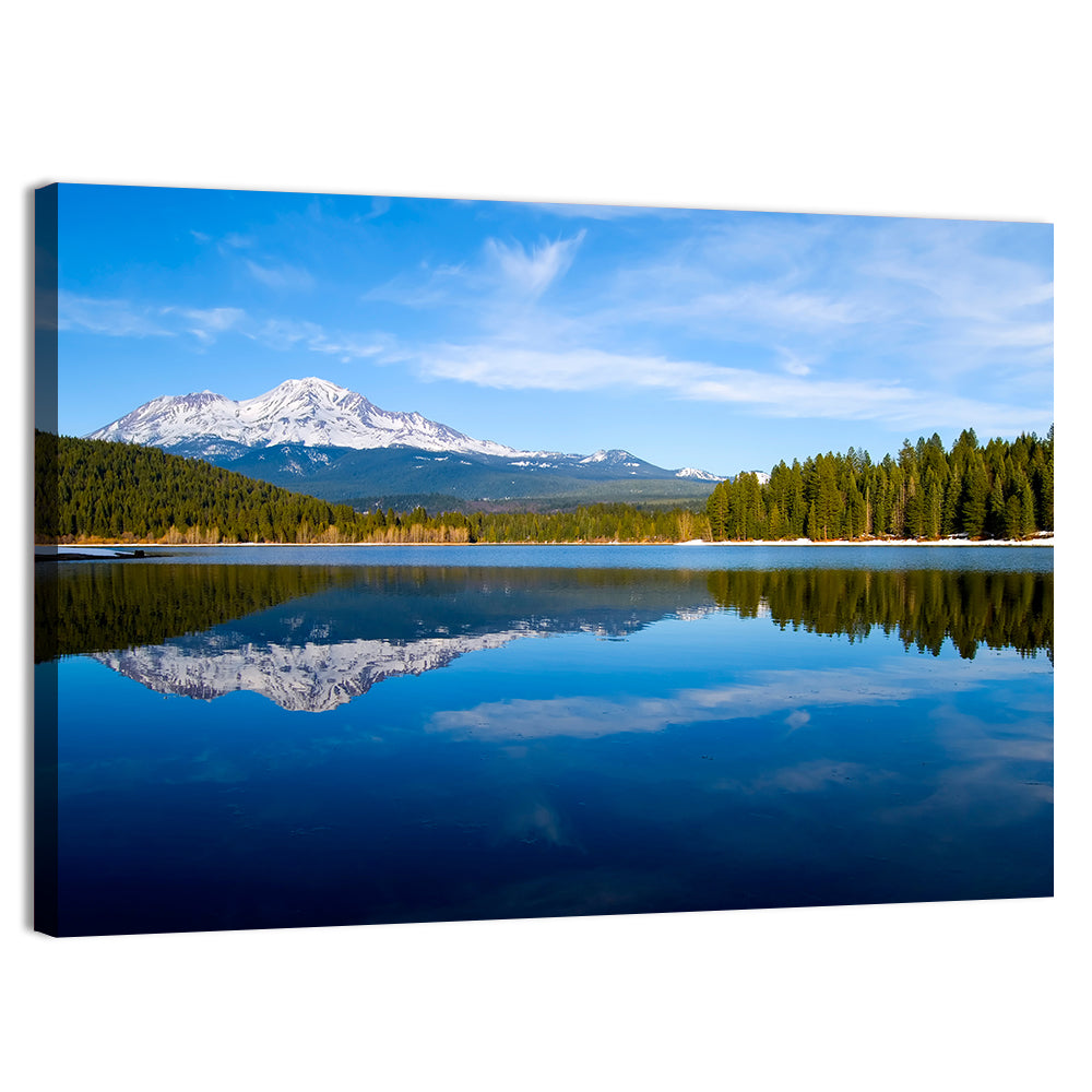 Northern California Snow Capped Lake Wall Art